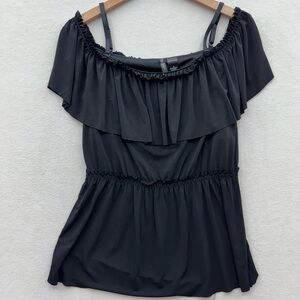 Bisou Bisou Women’s Large 3 Way Blouse Ruffled Off The Shoulder NWT